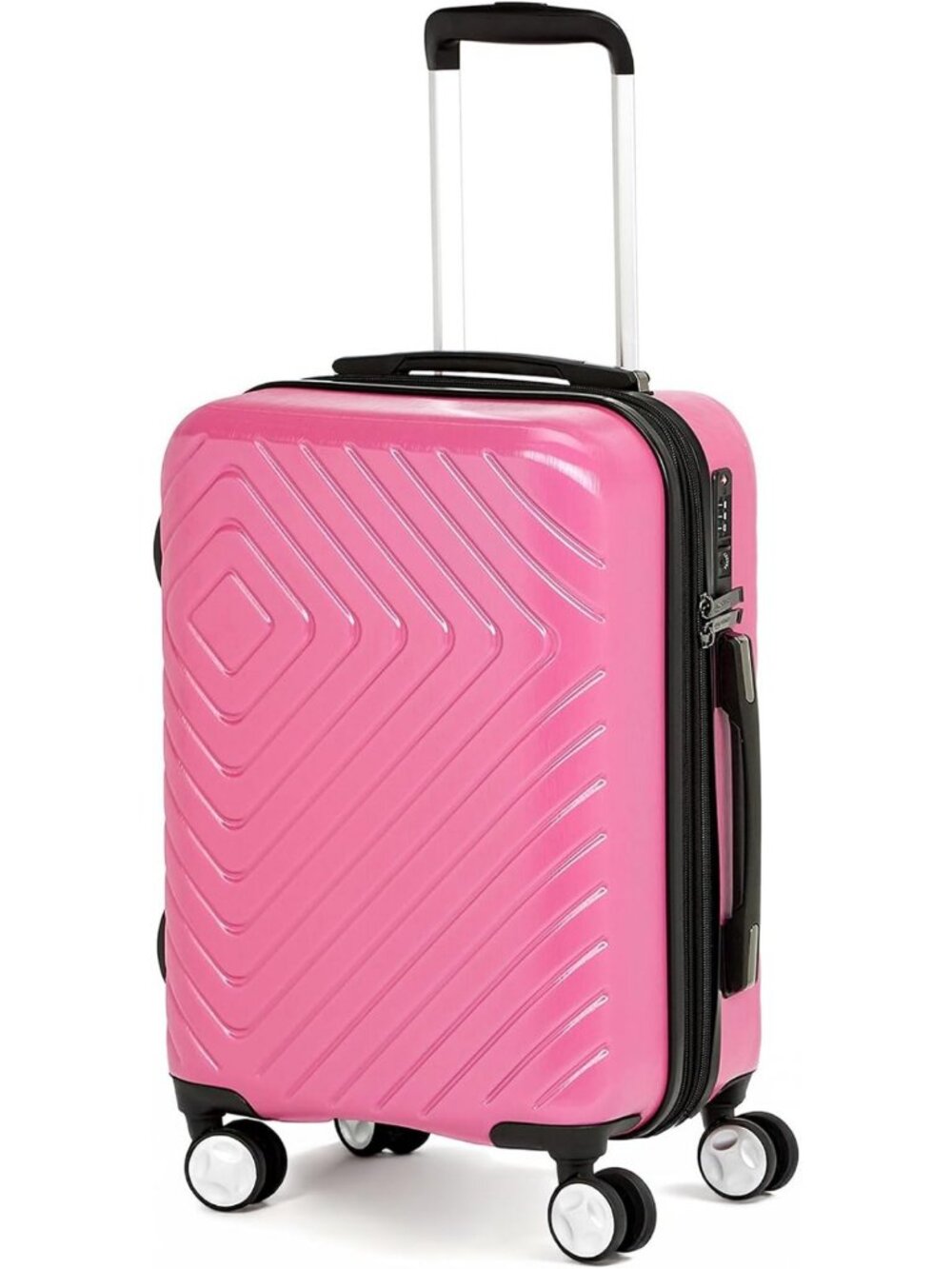 Expandable 21" Hardside Carry-On Luggage with TSA Lock, Scratch-Resistant, Pink
